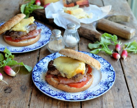 Best of British Beef Burgers with Applewood® Cheese and Bacon