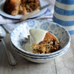 Baked "Cake Crumb" Mincemeat Pudding - Based on the traditional College Pudding, this pudding uses Panettone cake crumbs as part of the ingredients, as well as mincemeat, all left over from Christmas; serve with vanilla custard for a delicious & thrifty winter pudding.