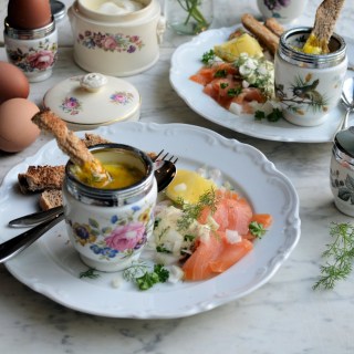 Coddled Eggs with Smoked Salmon & Dill