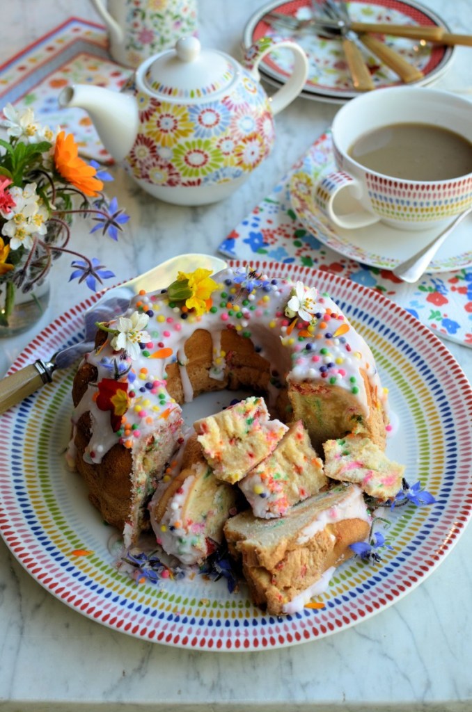 Confetti Funfetti Chiffon Cake for Easter Sunday Tea