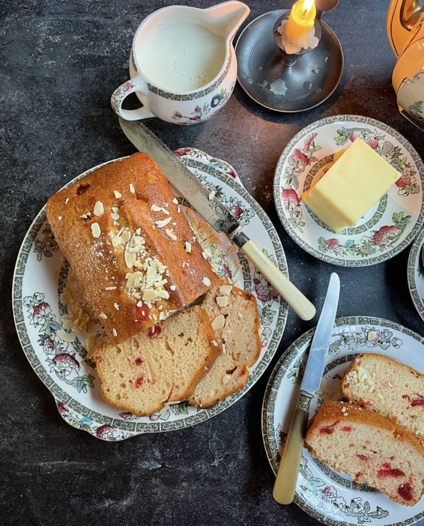Cherry Bakewell Tea Loaf