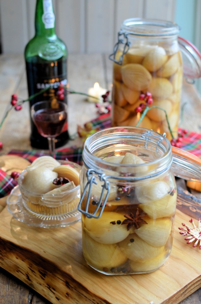 Pickled Shallots with Mixed Peppercorns and Star Anise in Cider Apple Vinegar